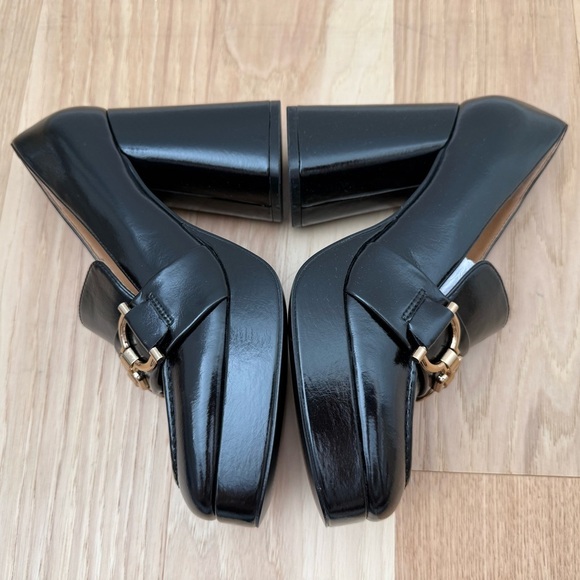 Nine West Valda Square Toe Block Black Heel Dress Pumps Size 7M - Picture 8 of 10